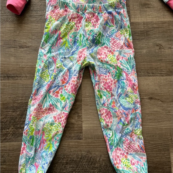 Lilly Pulitzer Pottery Barn Mermaid Cove snug 100% organic cotton pajamas size 4 - Picture 2 of 14